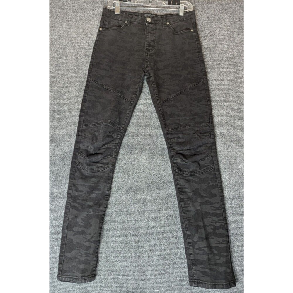 Encrypted Men's Jeans 30x28 Tapered Slim Stretch Camo Print Black Tag